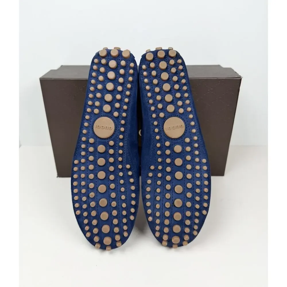 Size 9.5G/10US - Gucci Signature Web Blue Suede Loafers💙